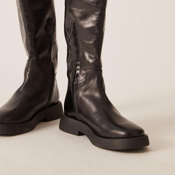 Franco Sarto Black Eliza Leather Knee High Boot - Picture 3 of 5